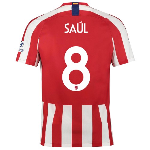 Atlético Madrid Fodboldtrøjer Saul 8 Hjemmebanesæt 2019/20 Kort ærmer Atlético Madrid Fodboldtrøjer Saul 8 Hjemmebanesæt 2019/20 Kort ærmer